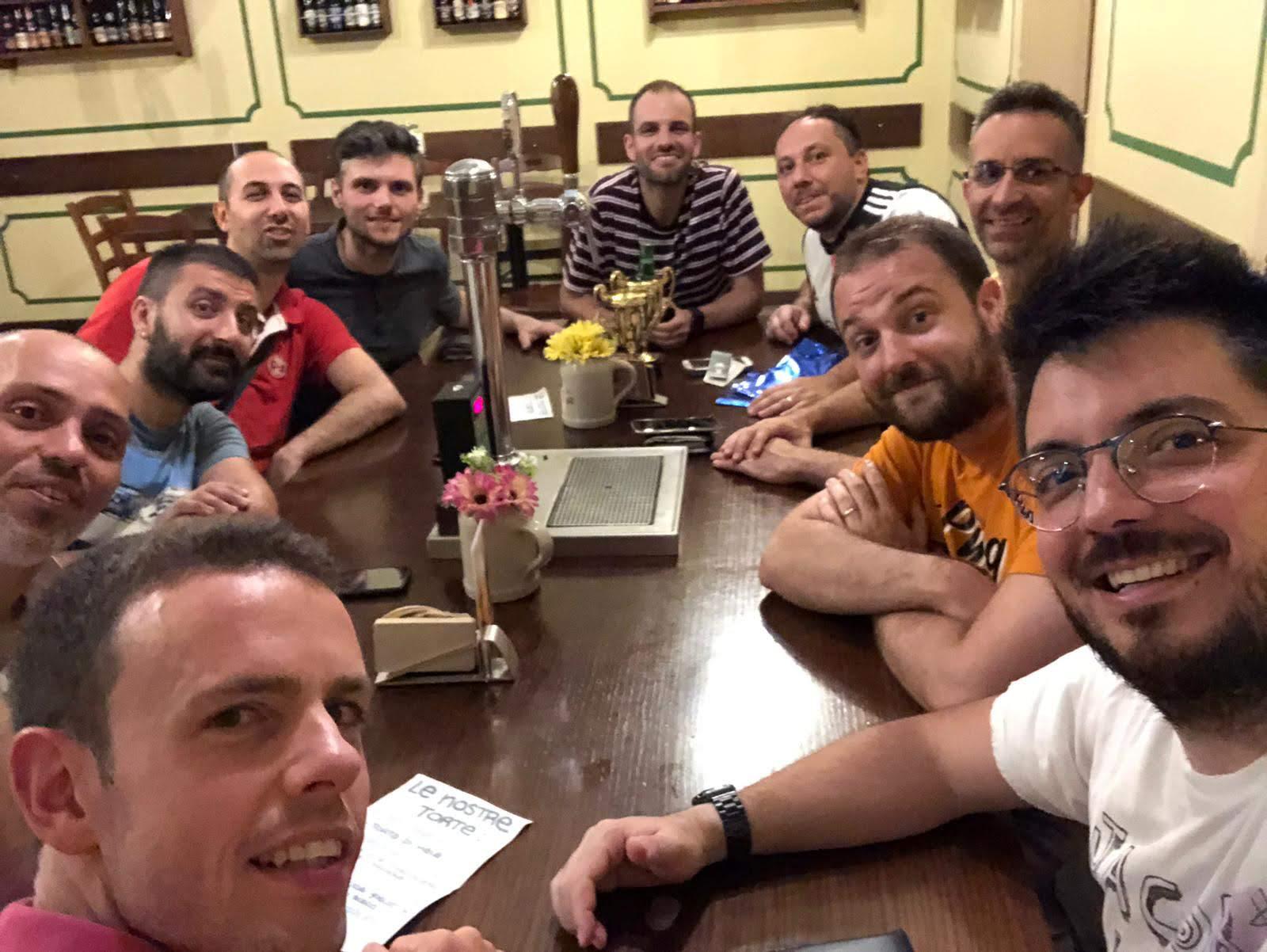 Friends and family sharing the joy of the post-match.